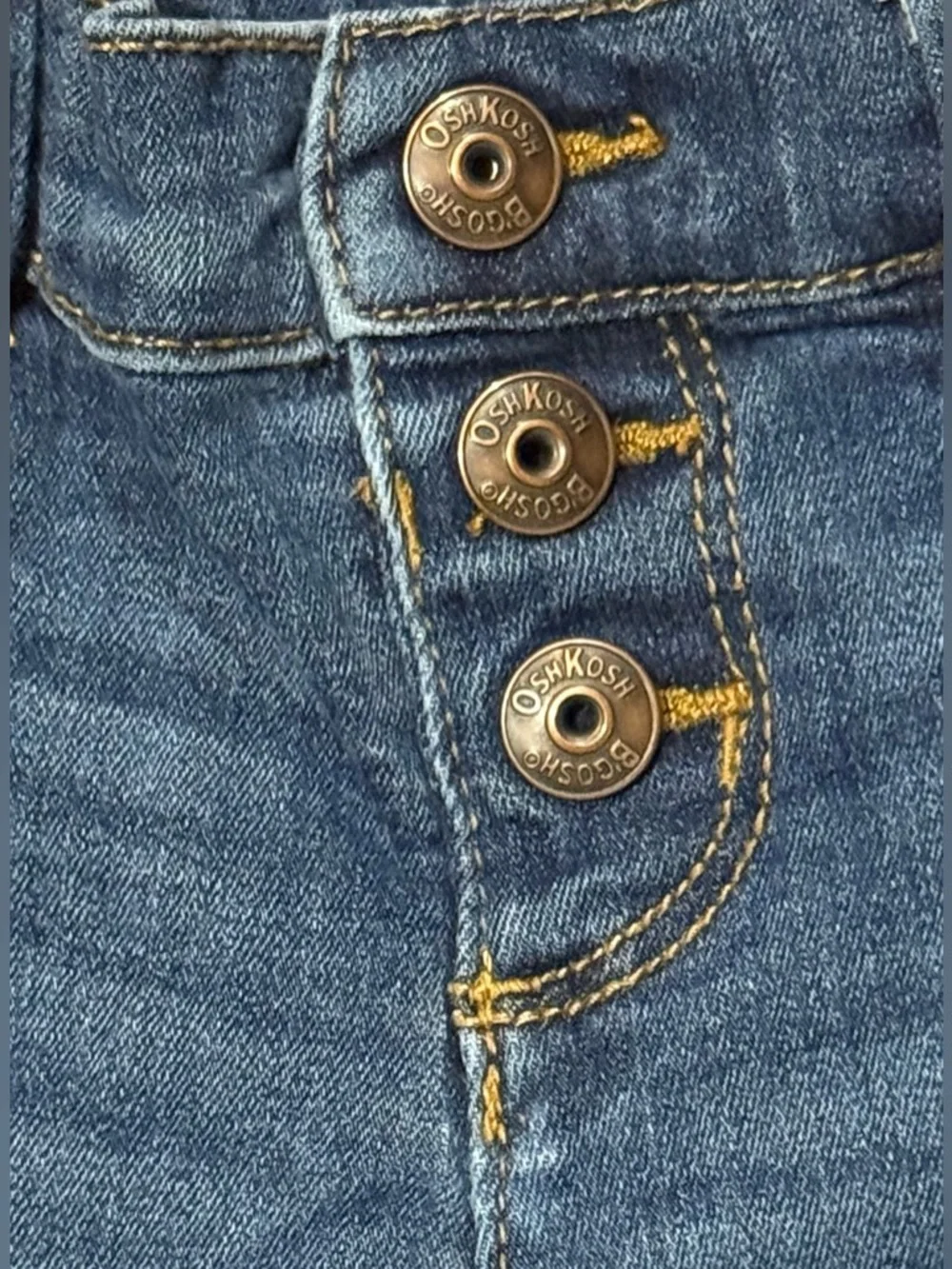 OshKosh B'gosh Dark Blue Snap Button-Fly Kids Jeans